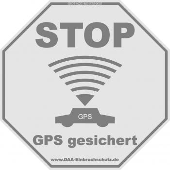 Aufkleber Auto - Stop GPS gesichert